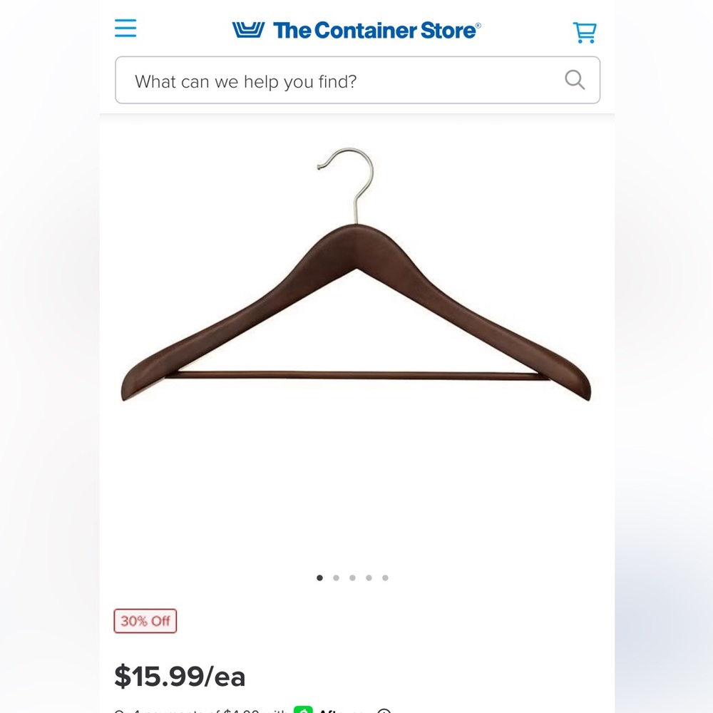The Container Store Brown Wooden Hangers lot of 5